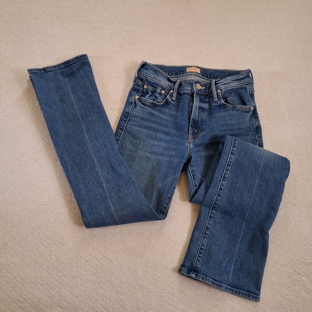 mother lil outsider skimp jeans hokey pokey 25 western chic straight leg denim